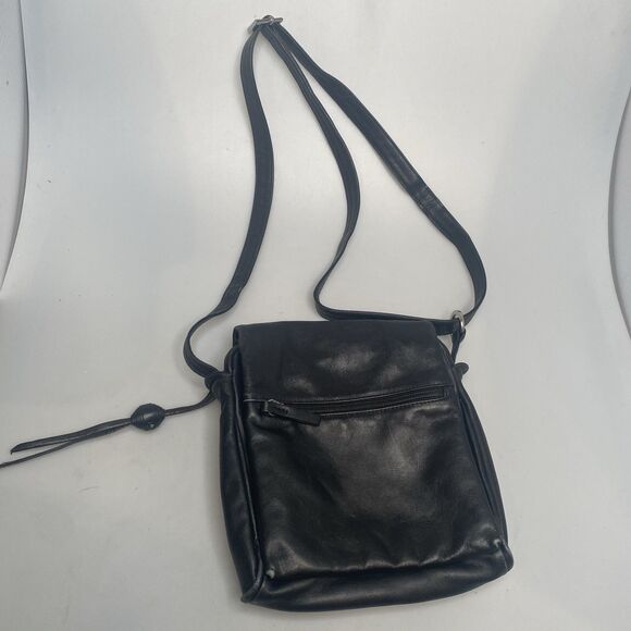 Bruno Rossi Black Italian Leather Crossbody Bag | 7x9x6” | Made in Italy | EUC - Picture 8 of 16